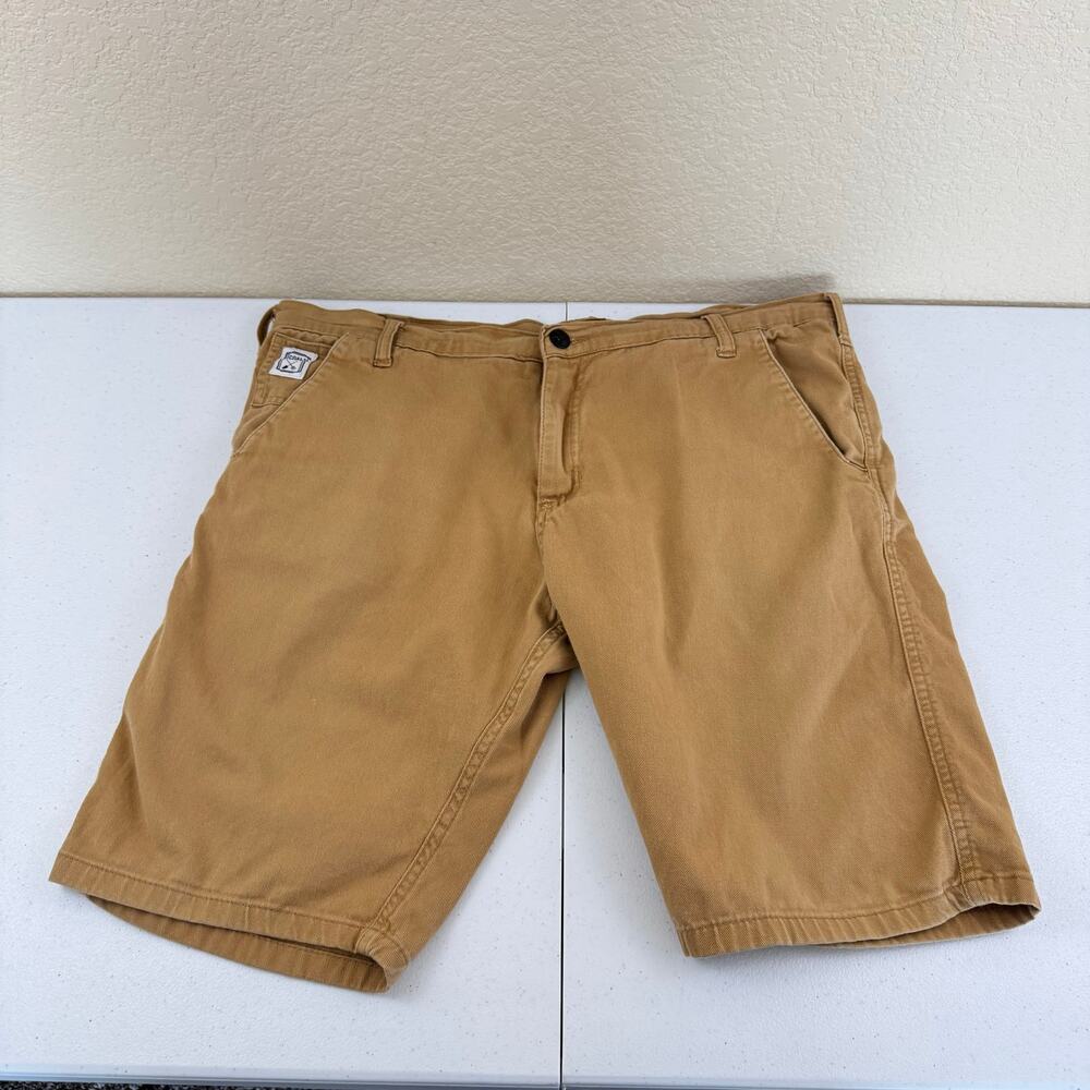 Coalatree Shorts Mens 36 Organic Cotton Stretch Tan Outdoors Hiking Camp Travel